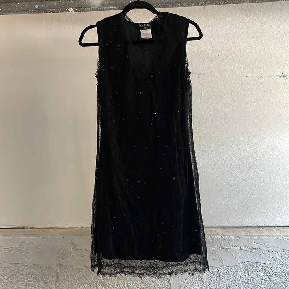 ❌SOLD❌ 
Chanel Sequin Lace dress + slip